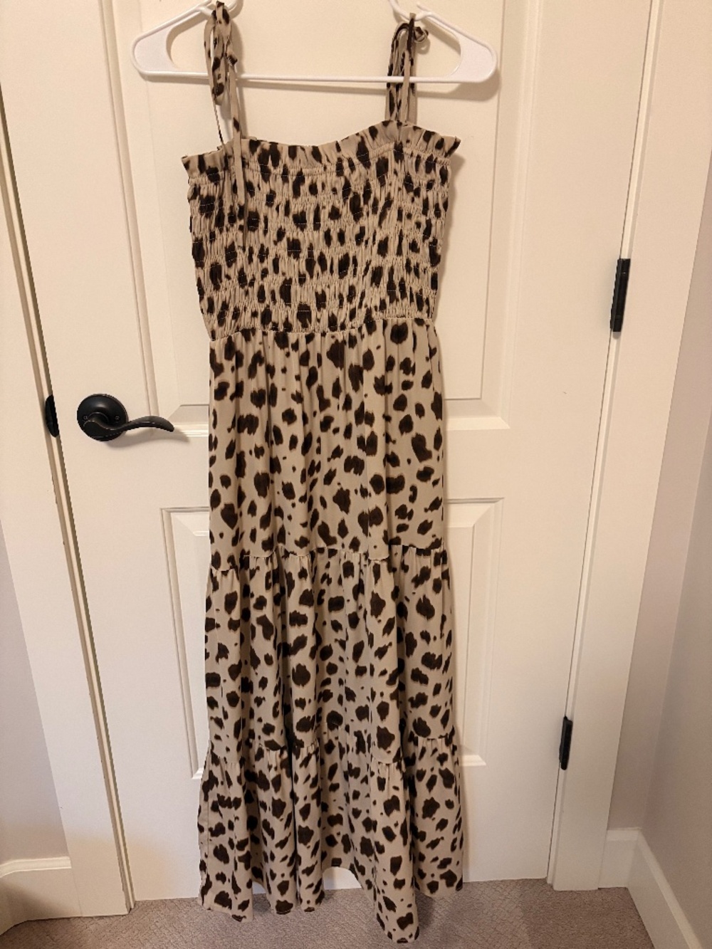 First Love By Lovelyn Maxi Dress Leopard Print with Adjustable Straps Size XS/S